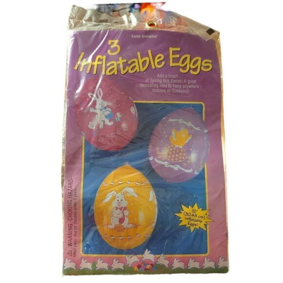 Easter Unlimited 3 Inflatable 12" Easter Eggs #4039 - Picture 1 of 3